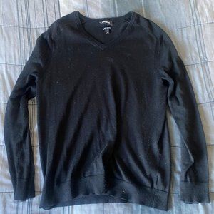 Express Men's Black V-Neck Sweater